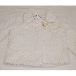 The children's place baby fur coat size 18 to 24 months white supersoft NEW